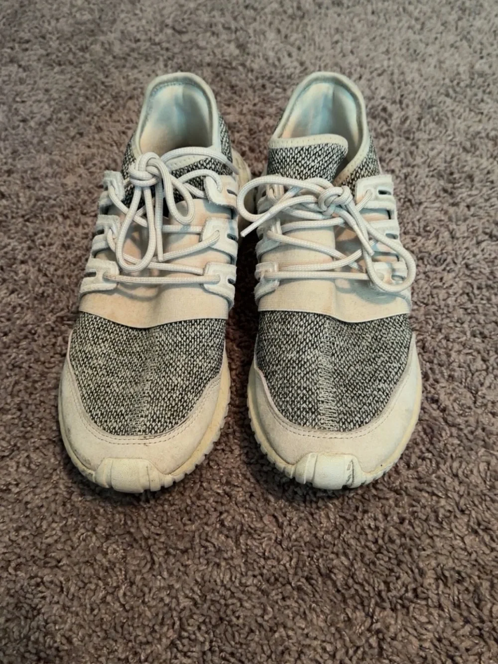 adidas Light Grey Knit Casual Trainers